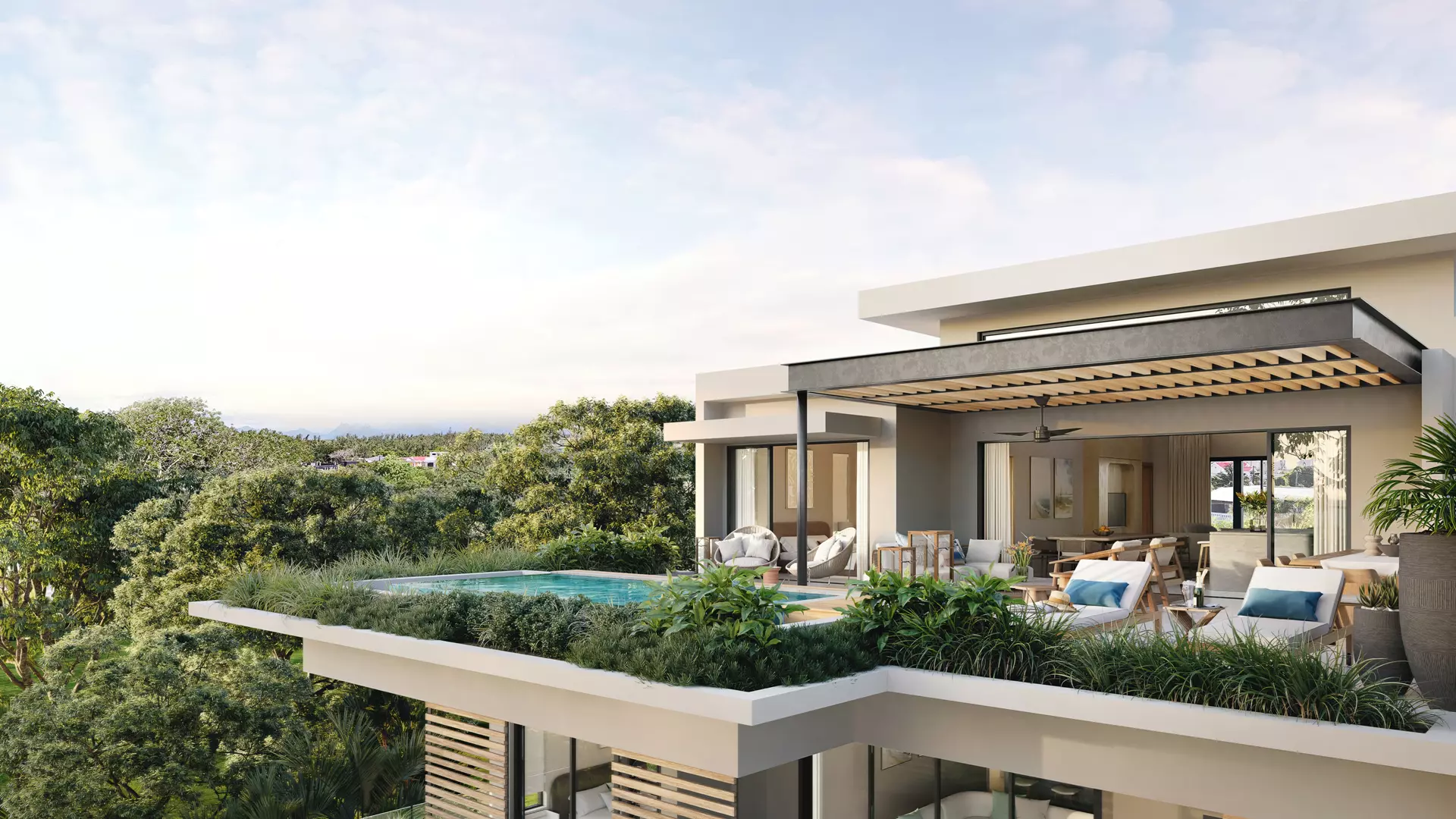 AIKO Residence penthouse terrace and rooftop pool
